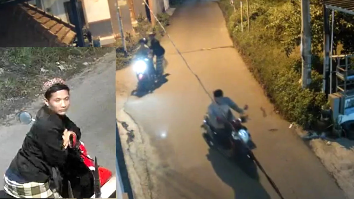 Maling Motor di Rumah Polisi, Pelaku Terekam CCTV Kenakan Sarung dan Kopiah