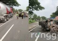 Tragis, L300 Remuk Usai Tertabrak Truk Bull Semen Gresik, Satu Orang Tewas