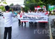 Daftarkan Bacaleg, Puluhan Kader PKS Tuban Jalan Kaki ke Kantor KPU