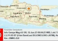 Gempa Guncang Wilayah Bojonegoro, Getaran Dirasakan Hingga Tuban