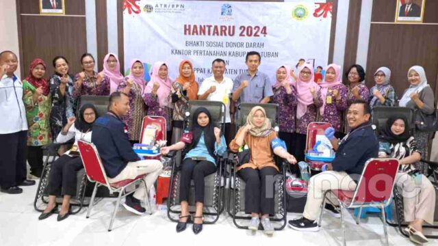 Peringati Hantaru 2024, BPN Tuban Gelar Donor Darah