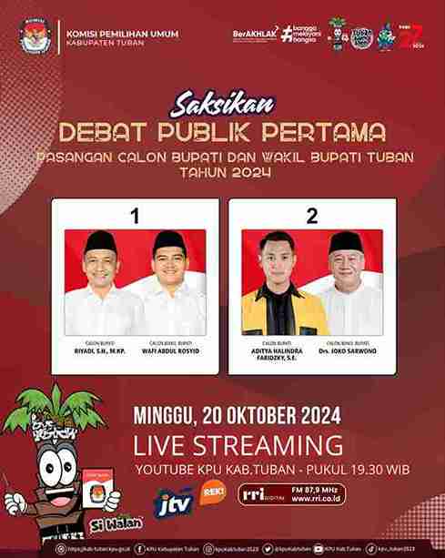 Debat Perdana Pilbup Tuban Dibagi 6 Segmen, Paslon Bisa Saling Menanggapi Debat Perdana Pilbup Tuban Dibagi 6 Segmen, Paslon Bisa Saling Menanggapi