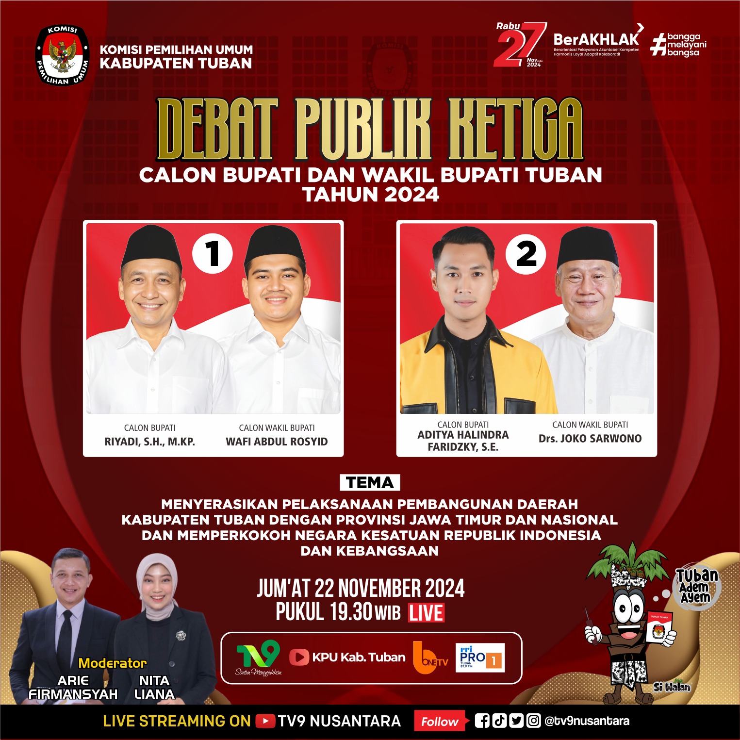 DEBAT PASANGAN CALON BUPATI DAN WAKIL BUPATI TUBAN 2024